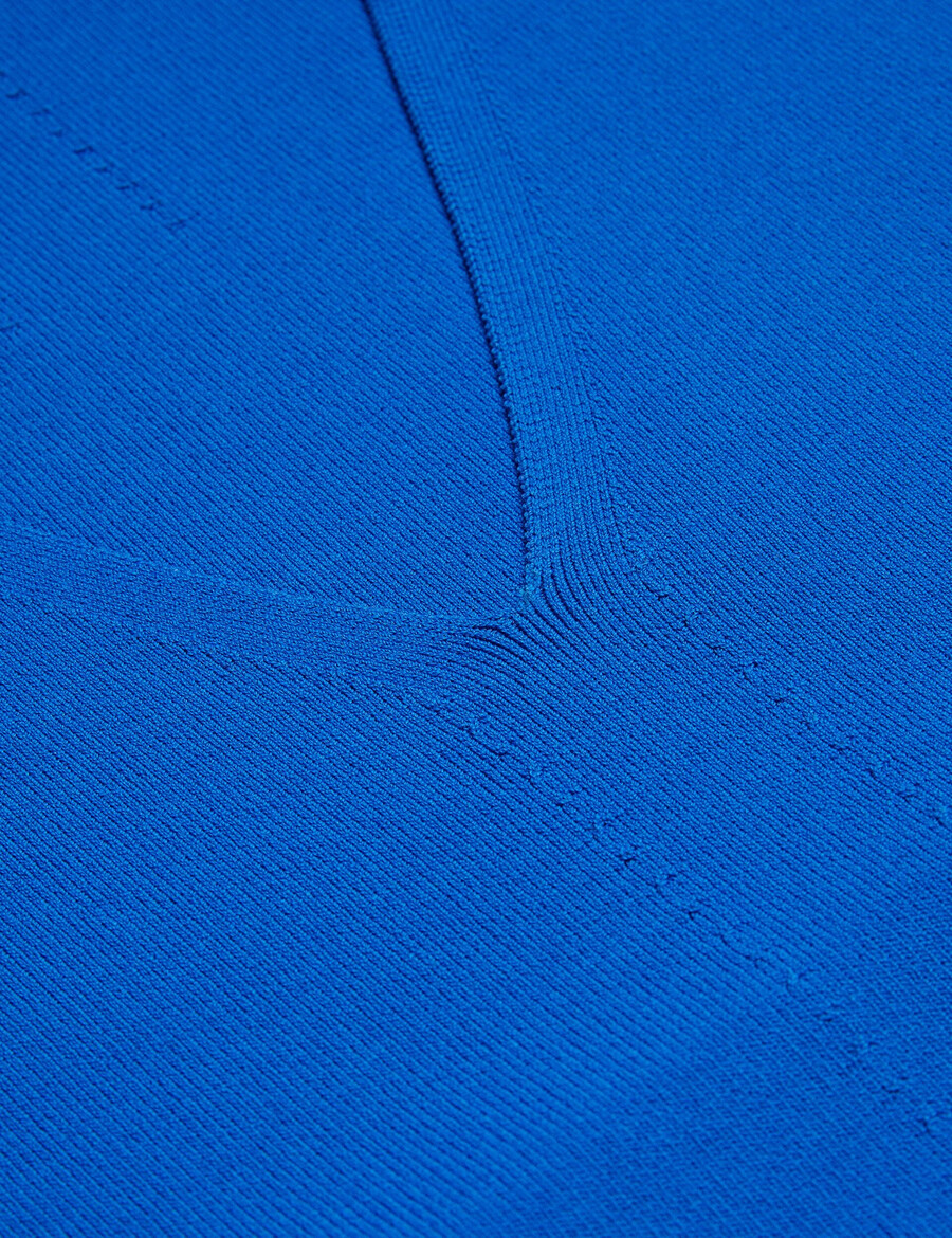 josiiy - top de punto ajustado sin mangas con cuello en v